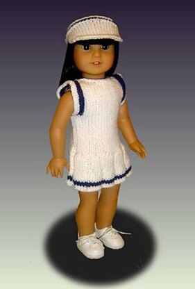 Tennis Dress knitting pattern, for American Girl and 18 inch 024