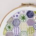 Stitchdoodles Hexagon Sampler to learn 20 hand embroidery stitches