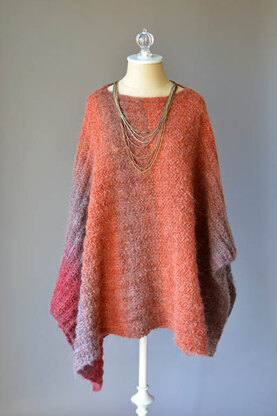 Banked Coals Poncho in Universal Yarn Revolutions - Downloadable PDF