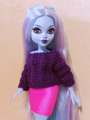 Sweater "Magical Evening" for monster dolls G3 Yeti girl