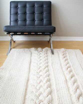 Throw Blanket / Rug Super Chunky Double Cable Approximately 49" x 64"