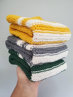 Garter Stitch Striped Dish Towel