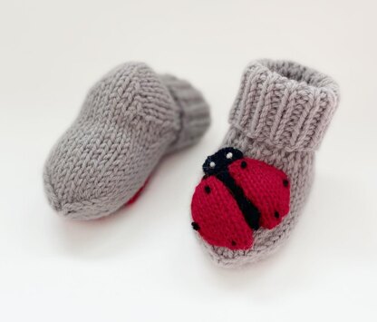 Baby socks with ladybugs applique