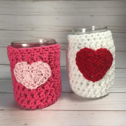 Heart Mason Jar Cozy