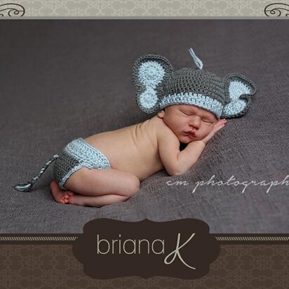 Newborn Elephant Hat and Diaper Cover Pattern for Boy or Girl