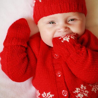 Little Snowflake (Cardigan, Hat, and Mitts)