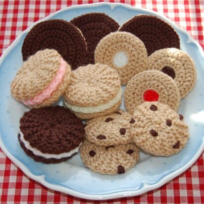 Knitting & Crochet Pattern for a Selection of Biscuits / Cookies - Play Kitchen