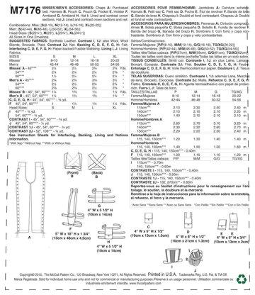 McCall's Misses'/Men's Accessories M7176 - Paper Pattern Size All Sizes in One Envelope