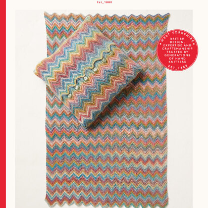 Ripples Blanket & Cushion In Sirdar Jewelspun With Wool Chunky - 10707P - Downloadable PDF