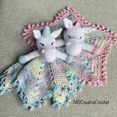 Unicorn & horse lovey blanket