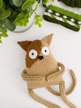 Paul the Cat with a Sweater - Toy Knitting Pattern