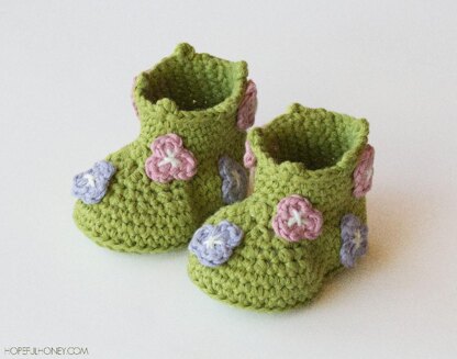 Field Of Flowers Baby Booties