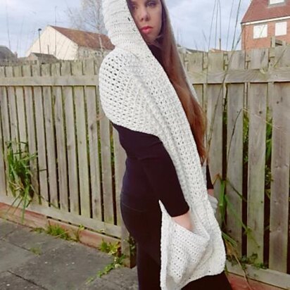 Crochet Hooded Pocket Shawl Pattern