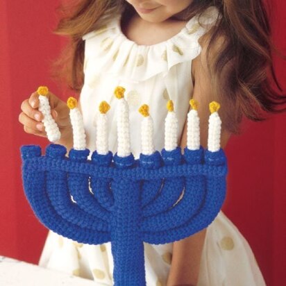 Child's Menorah in Red Heart Super Saver Economy Solids - CTNOV08-49