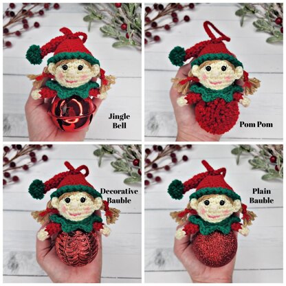 Girl Elf Jingle Bell Ornament