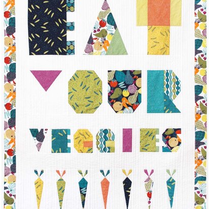 Michael Miller Fabrics Eat Your Veggies Quilt - Downloadable PDF