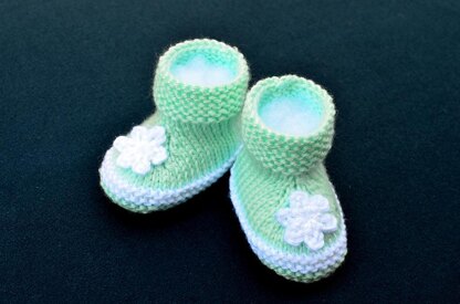 Two Colors Simple Baby Booties