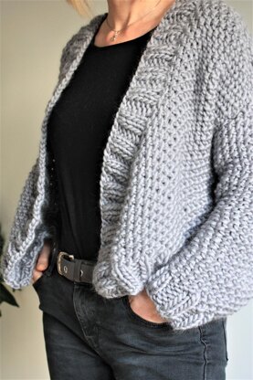 Gray chunky sale cardigan