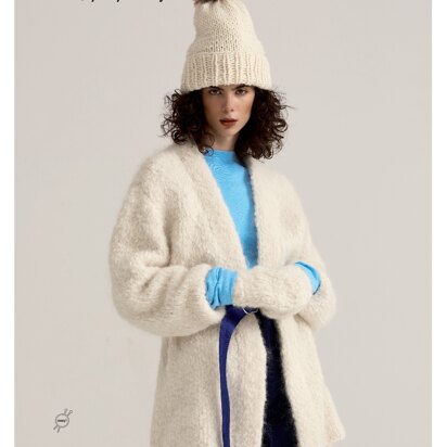 Cardigan, Hat and Mitten in Rico Fashion Fine Fur Super Chunky & Essentials Super Super Chunky- 809 - Downloadable PDF