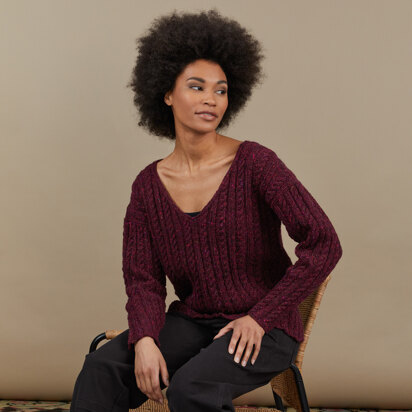 Lovelock Pullover - Jumper Knitting Pattern for Women in Tahki Yarns Donegal Tweed