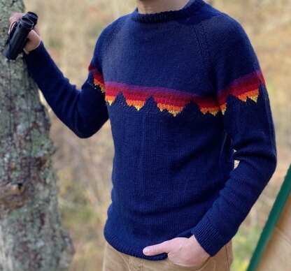 Mountain Sunset Crew Neck Sweater