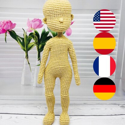 Doll body base amigurumi pattern 