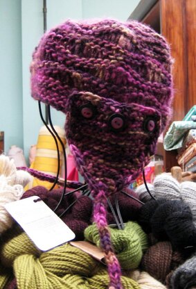 Drop Stitch Hat with Button-On Ear Flaps