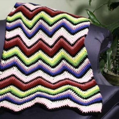 Crochet Rainbow Ripple Afghan in Red Heart Super Saver Economy Solids - WR1062