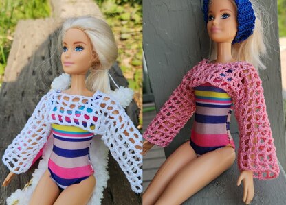 Cropped Mesh Top for Barbie