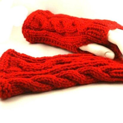 Cabled Fingerless Gloves #2