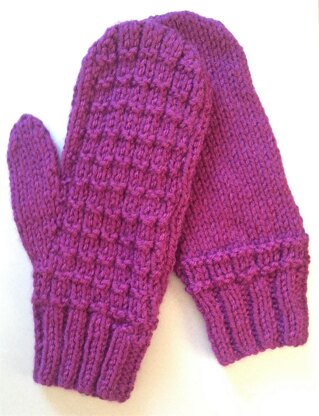 Warm waffle stitch Mittens