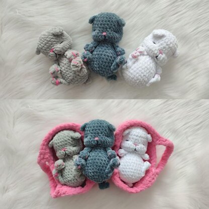 Sleeping kitten in cradle crochet pattern and video