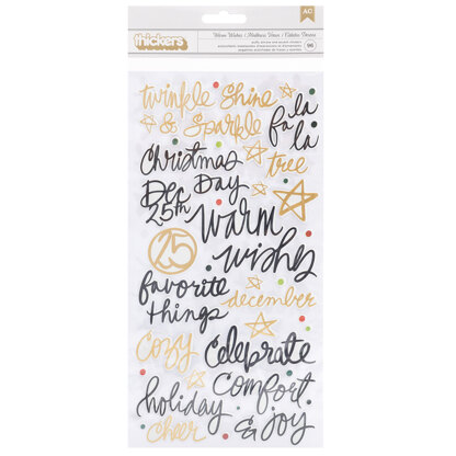 Vicki Boutin Warm Wishes Collection - Christmas - Thickers Phrases in Champagne Gold Foil Accents
