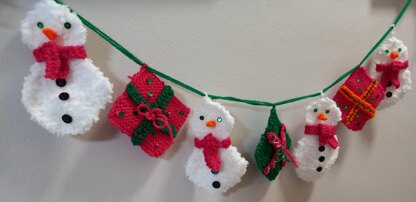 Snowman and Xmas Present Bunting