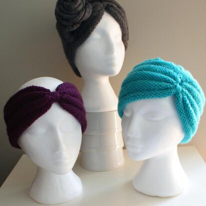 Turban Headband, Hat, and Multi-way Wrap (21" circumference) - knitting pattern