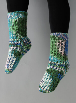 Chunky Cosy Socks - Free Knitting Pattern for Women in Paintbox Yarns Chunky Potts by Paintbox Yarns