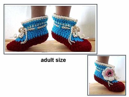 546 CROCHET SLIPPER, newborn to adult