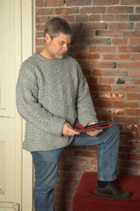 Unixex’s Slip Stitch Pullover in Plymouth Yarn De Aire - 2259 - PDF