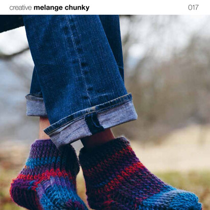 Slipper Socks in Rico Creative Melange Chunky - 017