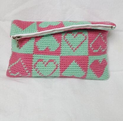 Checkered Hearts Pouch