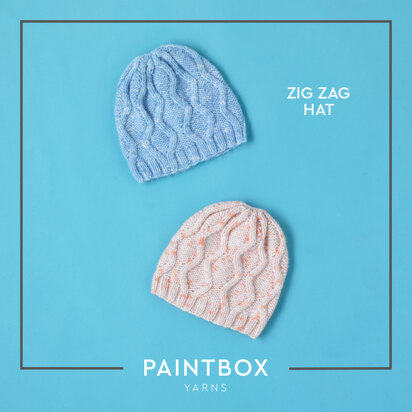 Zig Zag Hat - Free Knitting Pattern For Babies in Paintbox Yarns Baby DK Prints by Paintbox Yarns - knitting pattern