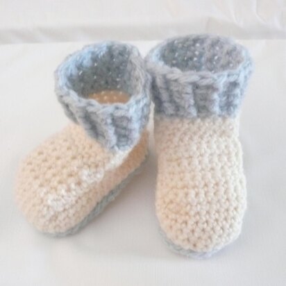 Cream Crocheted Baby Boots