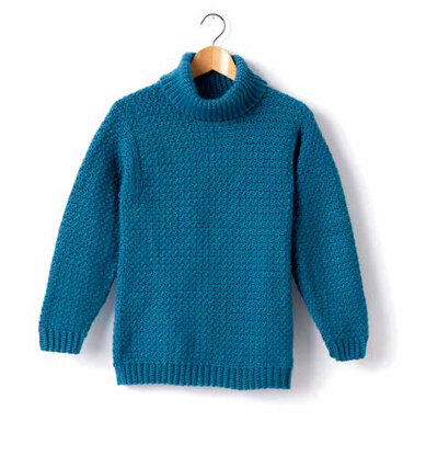 Child’s Crochet Turtle Neck Pullover in Caron Simply Soft - Downloadable PDF