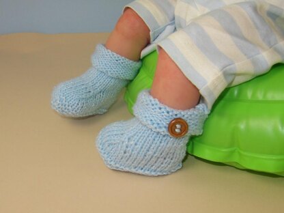 Easy Baby Roll Top 1 Button Booties