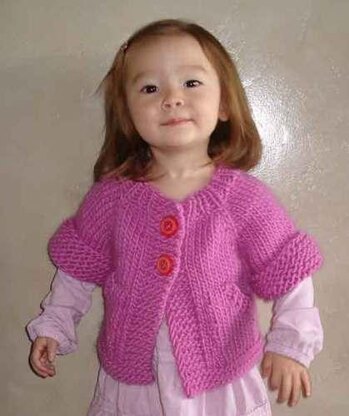 #72 Child's Top-Down Short-Sleeved Cardigan