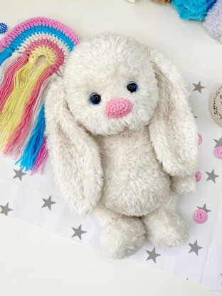 Cute teddy bunny with pink nose