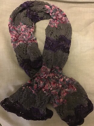 waving wheat lace pattern scarf