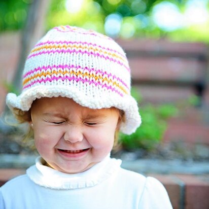 Ruffled Striped Hat