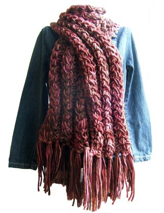 Chunky Cable Effect Scarf with Hat, Fingerless mittens and Bangle Variations