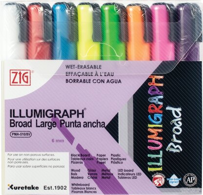ZIG Illumigraph 6mm Tip Markers 8/Pkg - 470874